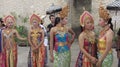 Balinese girls are ready to dance traditional balinese dance.
