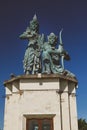 Balinese hindu statue over the blue sky Royalty Free Stock Photo