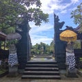 Balinese Hindu Temple entrance with sky background Royalty Free Stock Photo