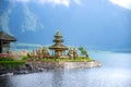 Pura Bratan floating temple on Bedugul Lake, Bali, Indonesia