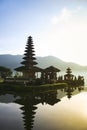 Balinese lake temple dawn bali indonesia Royalty Free Stock Photo