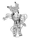 Balinese Legong Dancer Single Person isolated vector