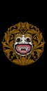 Balinese monkey mask and gold ornaments