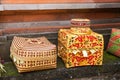 Balinese offering boxes in Ubud