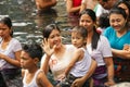 Balinese at Tirta Empul Water Temple, Bali Royalty Free Stock Photo