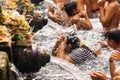 Balinese at Tirta Empul Water Temple, Bali Royalty Free Stock Photo