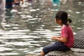 Balinese girl at Tirta Empul Water Temple, Bali Royalty Free Stock Photo