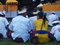 Balinese People Praying on the Mountain