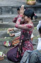 Balinese pray at temple