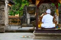 Balinese priest on a religious ceremony Royalty Free Stock Photo