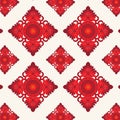 Balinese Red and White Floral pattern VECTOR