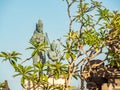 Balinese statues with trees in the foreground, Benoa Bali