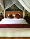 Balinese style bed room deco in Bali resort hotel