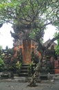 Balinese temple gate entrance with plants in Bali Indonesia Royalty Free Stock Photo