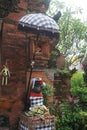 Balinese temple gate entrance with plants in Bali Indonesia Royalty Free Stock Photo