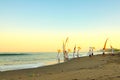 Balinese tradition on bali beach indonesia sand