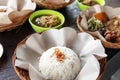 Balinese traditional lunch, rice and other dishes