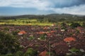 Balinese traditional small Indonesian town village Bugbug city landscape on Bali