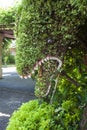 Balinese tropical gardens at the Laghawa Beach hotel in Sanur Bali, Indonesia.