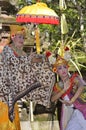 Balinese waman performs Barong and Kris Dance