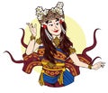 balinese woman dancer illustration