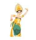 Balinese woman dancer in traditional dress vector illustration