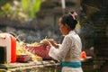 Balinese at Tirta Empul Water Temple, Bali Royalty Free Stock Photo