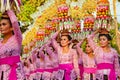 Balinese women with religious offering Royalty Free Stock Photo