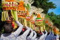 Balinese women with religious offering Royalty Free Stock Photo