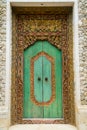 Balinese wood carved doors with traditional local ornaments