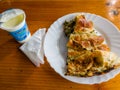 Balkan burek with meat and yogurt