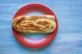 Balkan cuisine. Burek byrek, borek, bourekas, boreg is baked filled pastries. Copy space