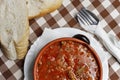 Balkan food mineÃÂ¡tra with bread Royalty Free Stock Photo