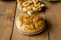 Balkan fresh baked bread made in Eastern Europe by traditional recipe