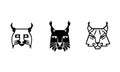 Balkan Lynx illustration minimal style Black icon