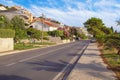 Balkan road trip. Montenegro. Adriatic Highway near Tivat city Royalty Free Stock Photo