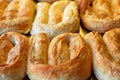 Balkans pastry borek on display in a bakery