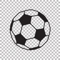 Football icon in flat style. Vector Soccer ball on transparent background . Sport object for you design projects Royalty Free Stock Photo