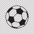 Football icon in flat style. Vector Soccer ball on transparent background . Sport object for you design projects Royalty Free Stock Photo