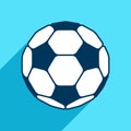 Football icon in flat style. Vector Soccer ball on color background. Sport object for you design projects Royalty Free Stock Photo