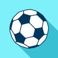 Football icon in flat style. Vector Soccer ball on color background. Sport object for you design projects Royalty Free Stock Photo