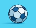 Football icon in flat style. Vector Soccer ball on color background. Sport object for you design projects Royalty Free Stock Photo