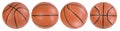 Isolated basketballs on white