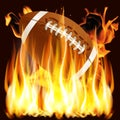 Ball for American football in the fire Royalty Free Stock Photo