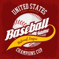 Ball for american sport baseball game logo