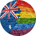 Ball with Australia and Gay flags Royalty Free Stock Photo