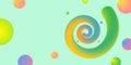 Gummy spiral background. Suitable for website design. 3 D.