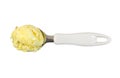 Ball of banana-vanilla ice cream in scoop Royalty Free Stock Photo