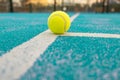 ball on the baseline of a paddle tennis court, racket sports concept