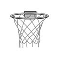 ball basketball hoop cartoon vector illustration Royalty Free Stock Photo